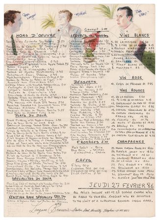 Lot #740 George Michael Signed Menu from Langan's Brasserie - Image 2