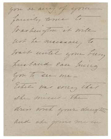 Lot #183 Theodore and Edith Roosevelt (2) Letters Signed as President and First Lady - Image 4