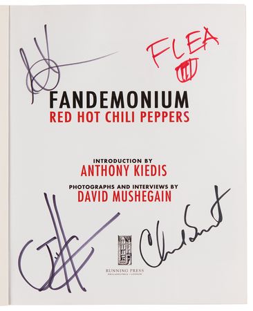 Lot #709 Red Hot Chili Peppers Signed Book - Fandemonium - Image 4