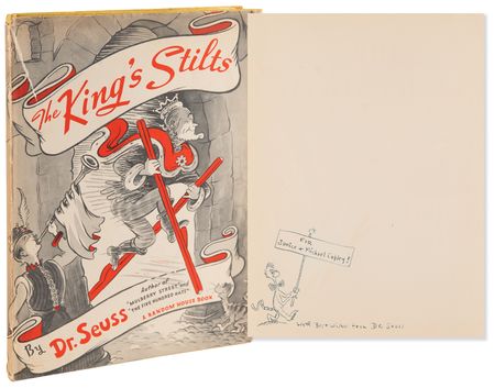Lot #432 Dr. Seuss Signed Book with Sketch - The King's Stilts - Image 1
