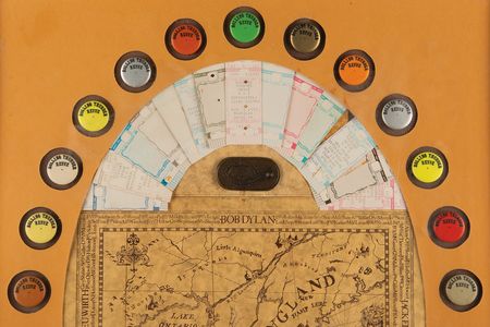 Lot #553 Bob Dylan: Rolling Thunder Revue Framed Backstage Pass, Map, Buttons, and Tickets - From the Collection of Bob Neuwirth - Image 3