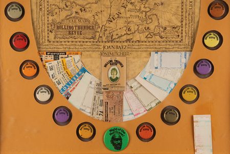 Lot #553 Bob Dylan: Rolling Thunder Revue Framed Backstage Pass, Map, Buttons, and Tickets - From the Collection of Bob Neuwirth - Image 4