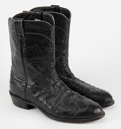 Lot #556 Bob Neuwirth's Ostrich Cowboy Boots by