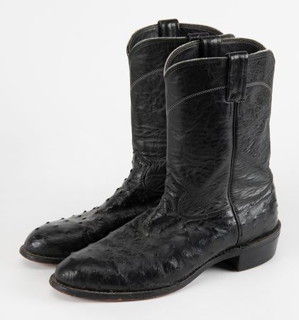 Lot #556 Bob Neuwirth's Ostrich Cowboy Boots by Larry Mahan of Nocona - Image 2