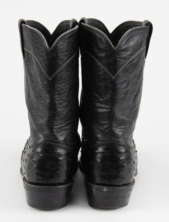 Lot #556 Bob Neuwirth's Ostrich Cowboy Boots by Larry Mahan of Nocona - Image 3