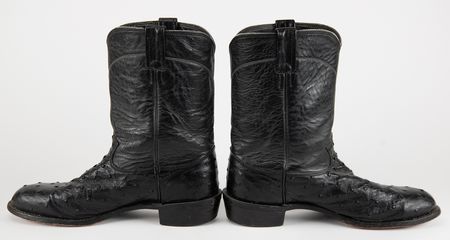 Lot #556 Bob Neuwirth's Ostrich Cowboy Boots by Larry Mahan of Nocona - Image 5