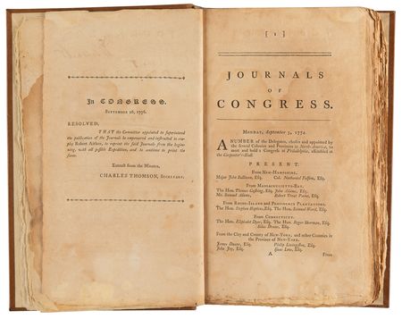 Lot #207 Journal of Congress: First Edition of the Proceedings of the First and Second Continental Congress (Sept. 5, 1774 to Jan. 1, 1776) - Image 5