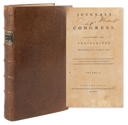 Lot #207 Journal of Congress: First Edition of the Proceedings of the First and Second Continental Congress (Sept. 5, 1774 to Jan. 1, 1776) - Image 1
