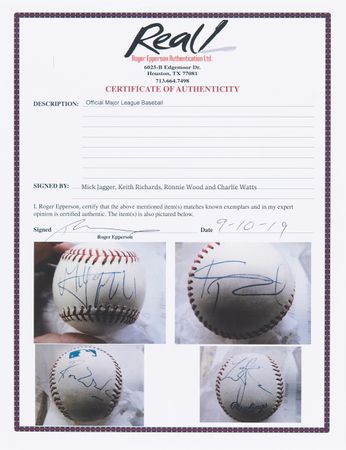 Lot #711 Rolling Stones Signed Baseball - Image 5