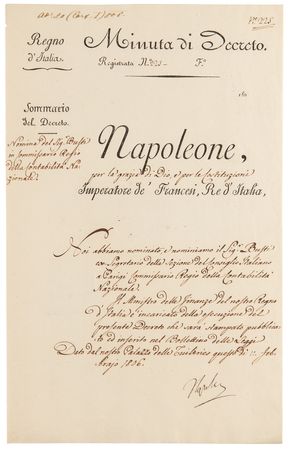 Lot #334 Napoleon Document Signed, Appointing a Finance Commissioner - Image 1