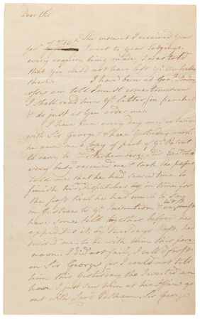 Lot #337 Horatio Nelson Autograph Free Frank Signed, with Letter on a Deep-Water Invention - Image 2