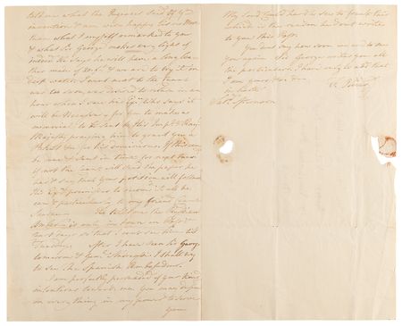 Lot #337 Horatio Nelson Autograph Free Frank Signed, with Letter on a Deep-Water Invention - Image 3