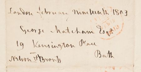 Lot #337 Horatio Nelson Autograph Free Frank Signed, with Letter on a Deep-Water Invention - Image 1