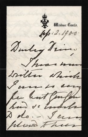 Lot #303 Queen Victoria Autograph Letter Signed to Prince Alexander of Battenburg, Signed 
