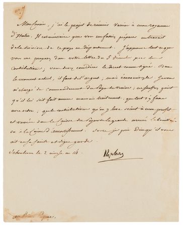Lot #332 Napoleon Historic Letter Signed to Eugene de Beauharnais: 