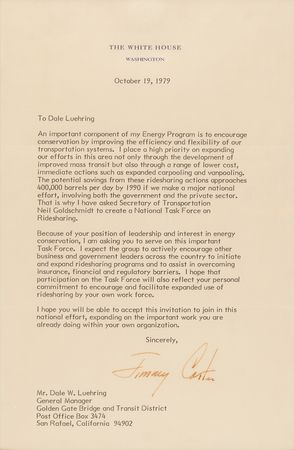 Lot #81 Jimmy Carter Typed Letter Signed as President - Image 1