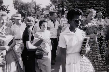 Lot #286 Little Rock Nine: Elizabeth Eckford Signed Oversized Photograph with Handwritten Essay - Image 1