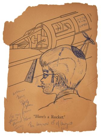 Lot #545 Bob Dylan Signed Coloring Book Page with Doodles - From the Collection of Terri Thal - Image 1