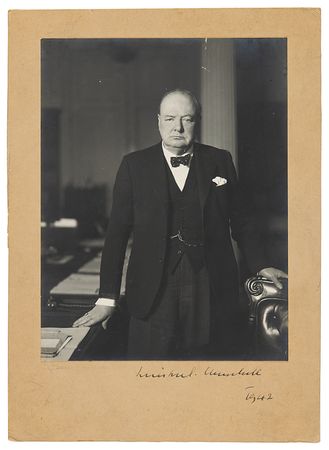 Lot #210 Winston Churchill Signed War-Dated Photograph (1942) - Image 1