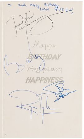 Lot #707 Queen Signed Birthday Card (Late 1970s) - Image 1