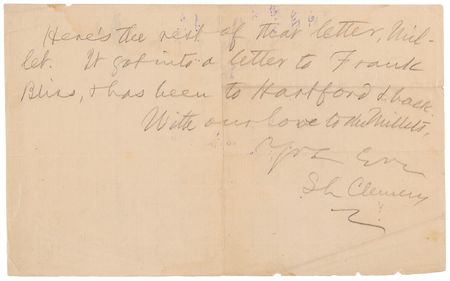 Lot #421 Samuel L. Clemens Autograph Letter Signed to Artist Francis Davis Millet - Image 1
