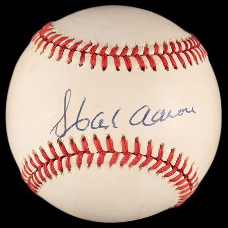 Lot #514 Hank Aaron Signed Baseball
