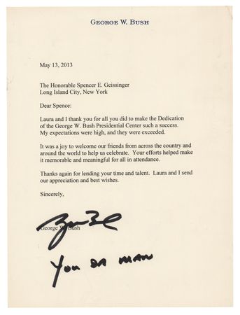 Lot #76 George W. Bush Typed Letter Signed: You Da