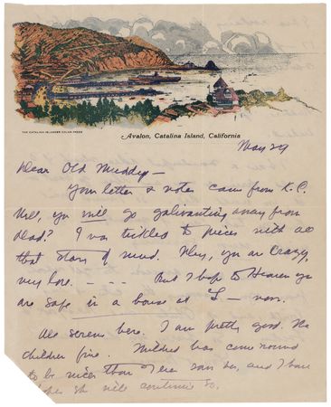 Lot #453 Zane Grey Autograph Letter Signed - Image 1