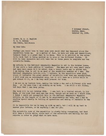 Lot #252 Richard E. Byrd Lengthy Typed Letter Signed on His Famed Antarctic Expedition - Image 1