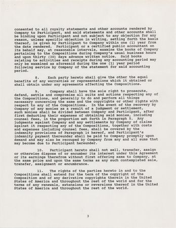 Lot #701 Carl Perkins Twice-Signed Music Contract - Image 4