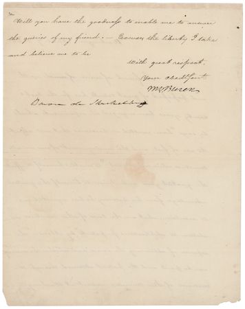 Lot #201 Martin Van Buren Letter Signed as a New York Senator - Image 2