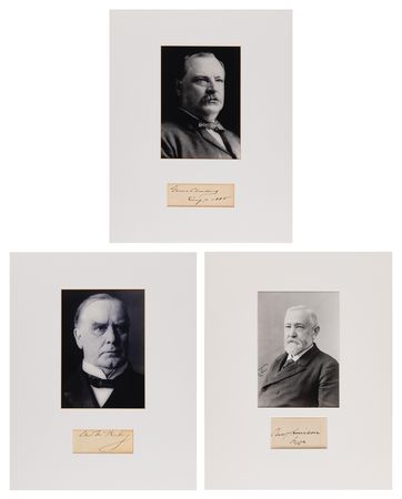 Lot #64 19th Century Presidents: Cleveland, Harrison, McKinley (3) Signatures - Image 1