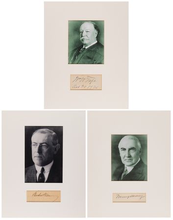 Lot #65 20th Century Presidents: Taft, Wilson, Harding (3) Signatures - Image 1