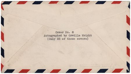 Lot #370 Orville Wright Signed 'First Flight' 33rd Anniversary Air Mail Cover (Ltd. Ed. #8/25) - Image 2