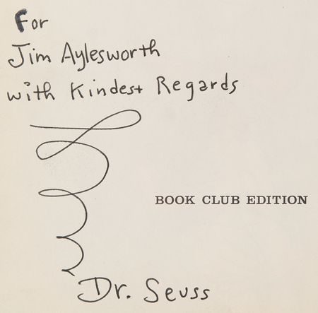 Lot #468 Dr. Seuss Signed Book - The Cat in the Hat - Image 2