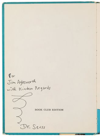 Lot #468 Dr. Seuss Signed Book - The Cat in the Hat - Image 4