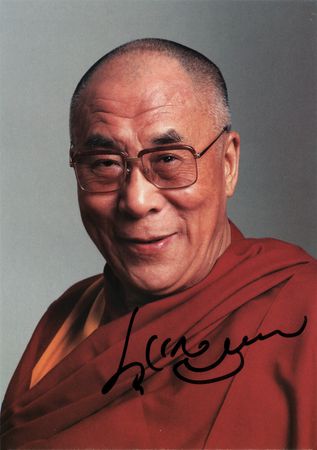 Lot #259 Dalai Lama Signed Photograph - Image 1