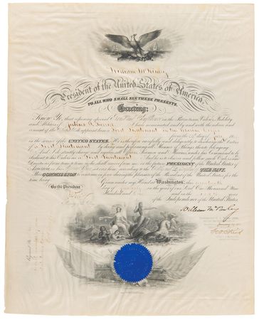 Lot #154 William McKinley Naval Document Signed as President - Image 1