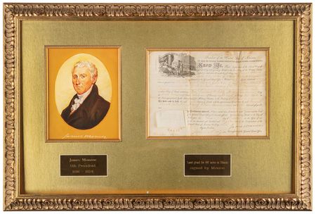 Lot #156 James Monroe Document Signed as President - Image 1