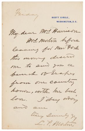 Lot #318 Vice Presidents: Hendricks, Morton, Marshall (3) Signed Items - Image 2