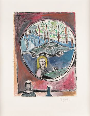 Lot #626 Bob Dylan Original Mixed Media Painting -