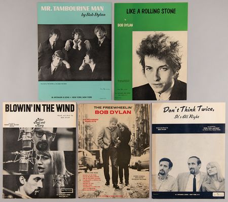Lot #547 Bob Dylan (5) Sheet Music Booklets with 
