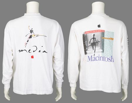 Lot #6252 Apple (2) Long-Sleeve T-Shirts: Macintosh 128K 10th Anniversary and Apple Multimedia Program - Image 2