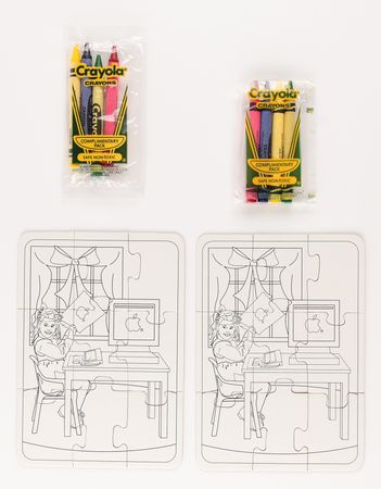 Lot #6179 Apple Computer (2) Coloring Kits with Crayons and Puzzle - Image 5