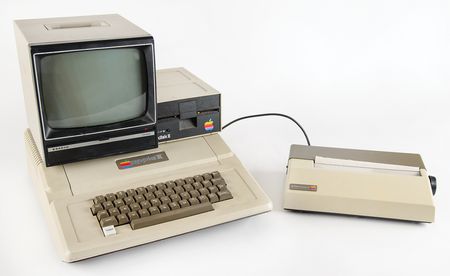 Lot #6039 Apple II Computer with Sanyo Monitor, Disk II Drive, Silentype Thermal Printer, and Manuals - Image 1