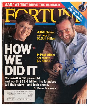 Lot #6279 Bill Gates Signed Fortune Magazine - Image 1