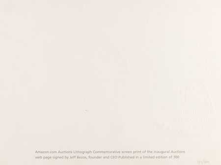 Lot #6299 Jeff Bezos Signed Amazon Auction Launch Lithograph (Ltd. Ed. #136/300) - Image 2