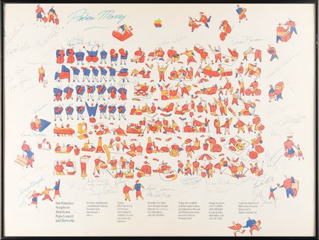 Lot #6229 Apple: San Francisco Symphony Multi-Signed Americana Pops Concert and Fireworks Poster (1987) - From the Collection of Clement Mok - Image 2