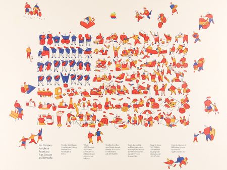 Lot #6229 Apple: San Francisco Symphony Multi-Signed Americana Pops Concert and Fireworks Poster (1987) - From the Collection of Clement Mok - Image 7