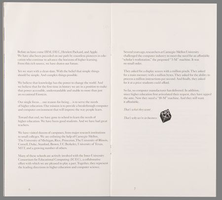 Lot #6170 Steve Jobs and NeXT Computer 'Team Introduction' Brochure - From the Collection of Clement Mok - Image 3